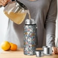 thumbnail image 4 of 20 Oz Bulldog Dog and Flower Florals Coffee Tumbler Double Wall Insulated Stainless Steel Water Bottle | Metal Reusable Thermoses Flask with Cup Cap | Leak & Sweat Proof with Anti-Dust Lid, 4 of 7
