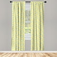 thumbnail image 5 of Ambesonne Checkered Window Curtains, Daisy Butterfly, Each 28" W x 63" L, Pale Blue Pale Blue, 5 of 5