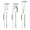 thumbnail image 3 of Efavormart 24 Pack | Silver Glittered European Plastic Utensil Set With Roman Column Handle, Disposable Fork, Spoon And Knife Silverware, 3 of 5