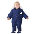 thumbnail image 2 of LZHGirlshop Baby Girl Winter Snowsuit Toddler Solid Color Zipper Jacket Clothes for Boy Infant Jumpsuit Hoodied Coat Outfit,Blue,6-9M, 2 of 8