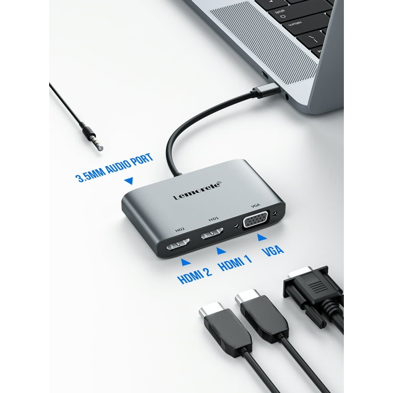 Adaptador USB-C a HDMI1+VGA