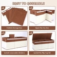 thumbnail image 6 of FIIOEOY Extra Large Collapsible Toy Storage Box with Lid, Divider & Mesh Pockets, 40”x14”x16”, White & Brown, 6 of 7