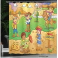 thumbnail image 3 of Ambesonne Cartoon Shower Curtain, Wild West Cowboy, 69"Wx70"L, Brown Green, 3 of 4