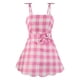 thumbnail image 3 of Retro Pink Plaid Dress for Child High Waist Soft Touching Airys Dress for Cosplay Daily Wear, 3 of 5