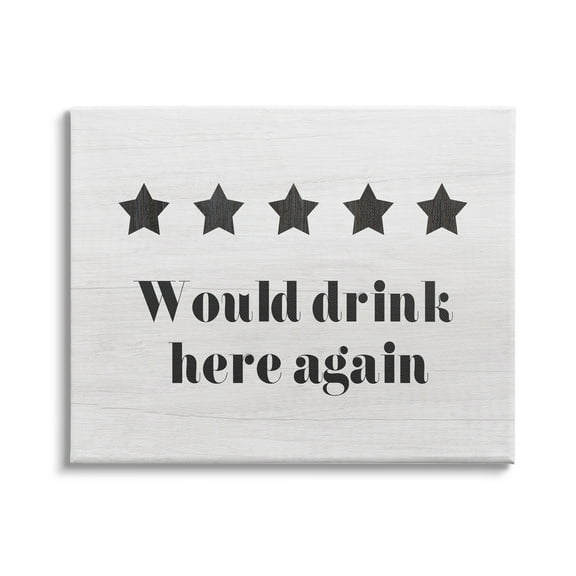 Stupell Industries Five Star Review Would Drink Here Again Phrase, 30 x 24, Design by Daphne Polselli