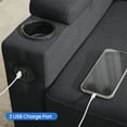 thumbnail image 3 of Aukfa 78" Sectional Sofa with USB Port, Storage Ottoman, Armrest w/ Hidden Storage, Linen, Dark Gray, 3 of 9