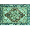 thumbnail image 1 of Ahgly Company Indoor Rectangle Persian Turquoise Blue Traditional Area Rugs, 7' x 10', 1 of 4
