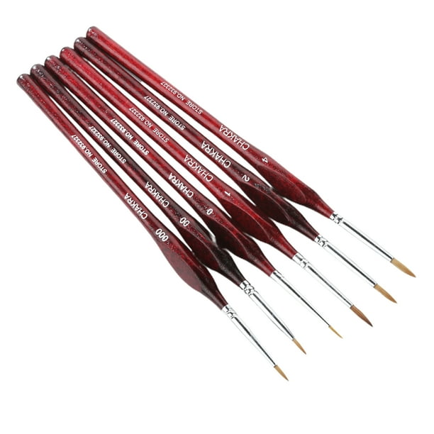 QILIN 6Pcs/Set Micro Detail Paint Brush Multisizes Triangular Wooden