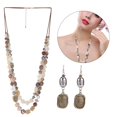 thumbnail image 2 of 3pcs / Set Earring Necklace Jewelry Set Glass Beads Pendant Necklace Earrings, 2 of 8