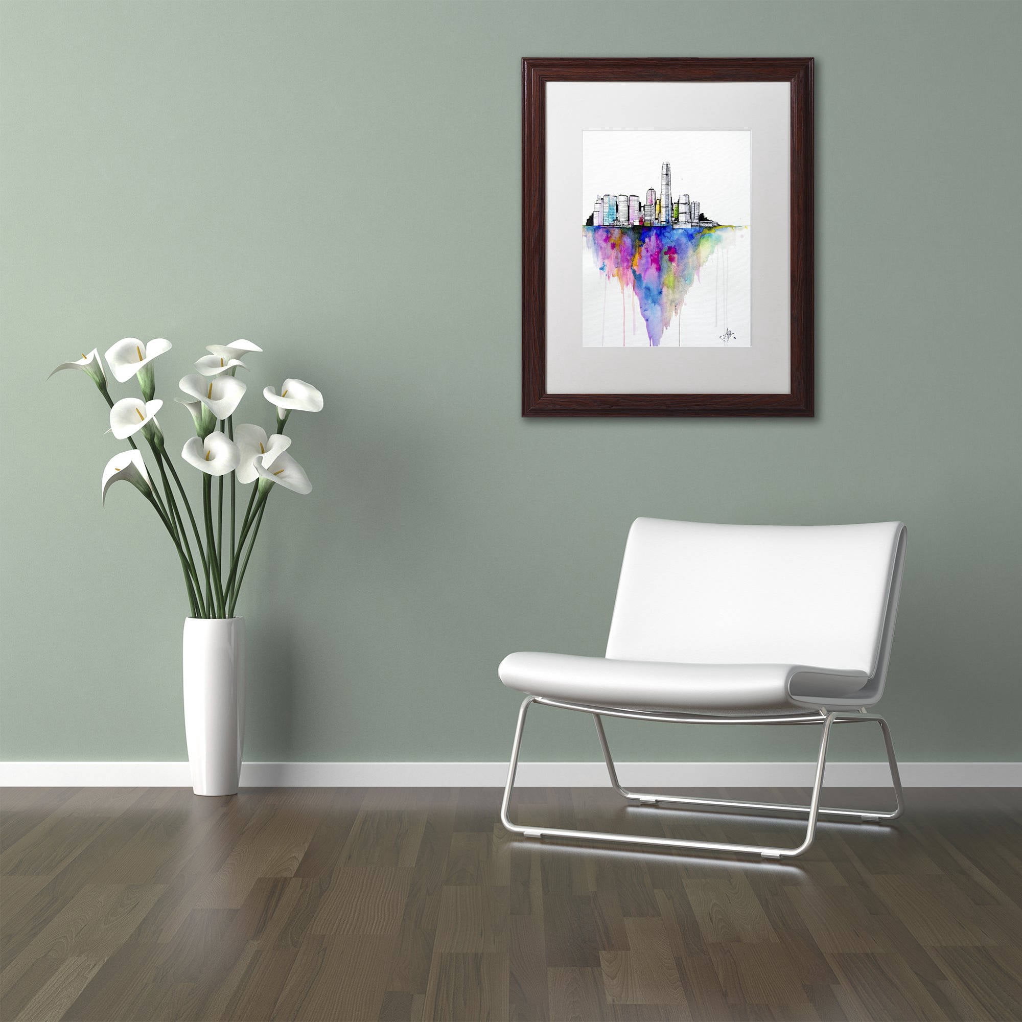 Trademark Fine Art 'Monolith II' Canvas Art by Marc Allante, White Matte, Wood Frame