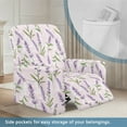 thumbnail image 3 of FOR U DESIGNS Lavender Pattern Recliner Chair Covers Stretch Lazy Boy Recliner Covers Protector with Armrest, Reusable Reclining Slipcovers with Storage Pocket, 3 of 8