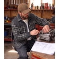 thumbnail image 5 of Xidunhg Men's Long Sleeve Sherpa Lined Shirt Jacket Flannel Plaid Fleece Coats, 5 of 13