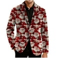 thumbnail image 4 of oelaio Mens Christmas Blazer Big and Tall Corduroy Suit Jacket Xmas Snowflake Print Long Sleeve 2 Button Business Office Jacket Holiday Party Blazers Multicolor L, 4 of 8