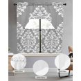 thumbnail image 2 of Baroque Grey Swag Curtains for Living Room/Bedroom Windows, Vintage Damask Classic Floral Kitchen Curtains and Valances Set 36 Inch Length, Light Filtering Swags Valance Curtain Panels, 2 of 5