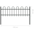 thumbnail image 5 of Outdoor Fence Charmma Garden Fence with Spear Top Steel 5.5ft Black, 5 of 5