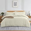 800 TC 100% Egyptian Cotton Premium Duvet set Zipper Closur Ultra Soft Durable and Fade Resistant Color Beige Stripe size Twin/Twin Xl