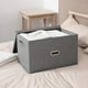 thumbnail image 5 of cajas organizadoras con tapa，Dos cajas Contenedores de almacenamiento plegables Cubos Cajas con tapa - Caja de almacenamiento Cubo Cesta Organizador de armario con asas para armario Dormitorio, 5 of 5