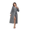 thumbnail image 2 of ANLIQI Women's 100% Cotton Robes Lightweight Long Bathrobe Kimono Robe for Women Soft Loungewear with Pockets (Deep Gray,XL), 2 of 3