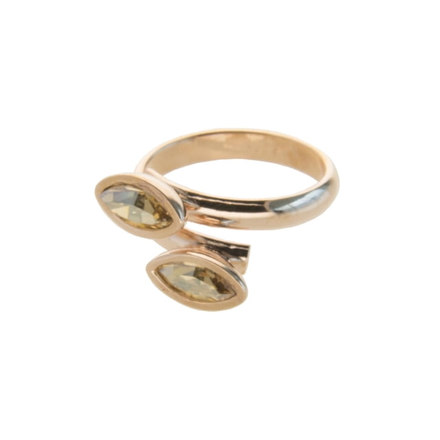 Anillo para Mujer con Cristal Fino Swarovski Navette– Bañado en Oro Rosa 14k– Anillo Elegante y Brillante-Aretes de Mujer de Moda, Joyería para Mujer de Moda– Regalo especial Ortiz Espinosa Temporada
