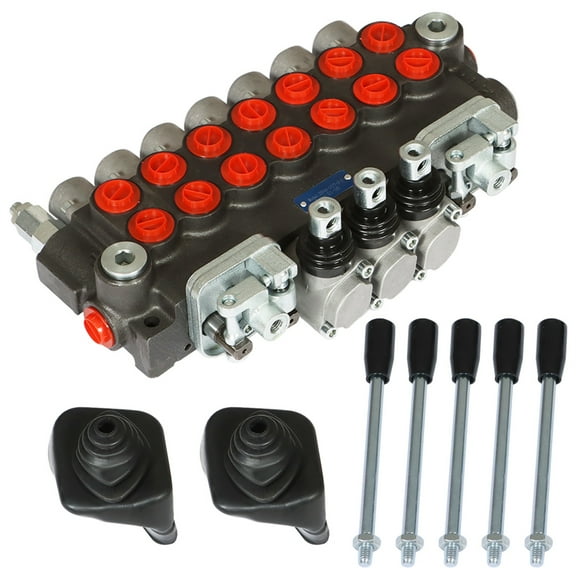 findmall 7 Spool Hydraulic Directional Control Valve 11gpm,40L，2 Joystick，BSPP Interface