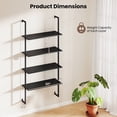 thumbnail image 3 of Costway 1 PCS 4-Tier Wall-Mounted Bookshelf, Floating Storage Display Shelves with Metal Frame Black, 3 of 10