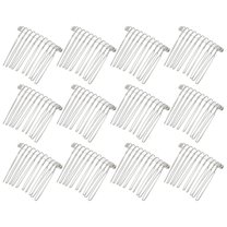 Unique Bargains 12 Pcs No Slip Hair Side Combs Accessories Metal 1.6" Silver Tone