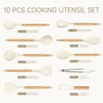thumbnail image 3 of CAROTE 10-Piece Silicone and Wood Cooking Utensil Set, Heat-Resistant, Safe for Nonstick Cookware, 3 of 6