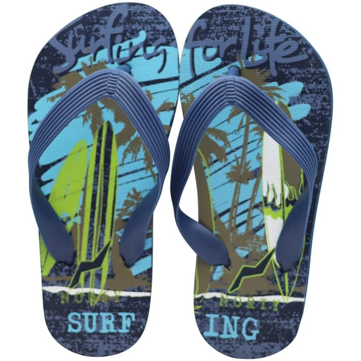NORTY Boys Flip Flops Male Child Thong Sandals Blue - Runs 1 Size Small ...