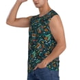 thumbnail image 3 of Lsque Owl Doodle Print Men's Cotton Blend Sleeveless Muscle Shirts (S-3XL)- Moisture Wicking, Odor Protection, UPF 30+,X-Large, 3 of 8