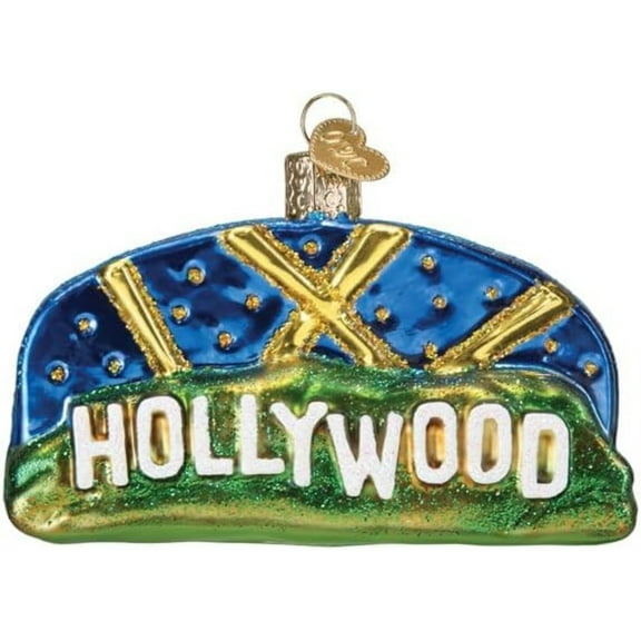 Old World Christmas Blown Glass Ornament for Christmas Tree, Hollywood Sign (with OWC Gift Box)
