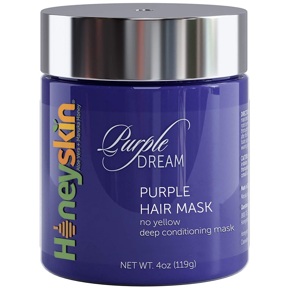 Honeyskin Purple Hair Mask for Blonde, Silver or Platinum Color (4oz)