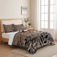thumbnail image 5 of Quilts Queen Size, Brown Black Botanical Soft Comforter Bedding Set for Bed, Farmhouse Vintage Shabby Leaves Lightweight Quilted Bedspread with Pillow Cover(2 Pieces) for All Season, 90x96 Inch, 5 of 9