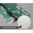 thumbnail image 6 of S4sassy Self-Stick Decorative Wallpaper, Blossom Print Wall Paper, Textured Vinyl Waterproof Contact Paper, Green, 25"x120"inch Removable Renter Friendly Wall Covering For Bedroom, Dining room, 6 of 9