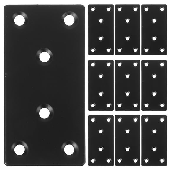 BERTDOMD 10pcs Heavy Duty Flat Straight Metal Mending Plates Braces with 6 Holes for Wood Furniture Fence Bookcase Repair