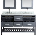 thumbnail image 5 of Design Element London 61" Double Sink Bathroom Vanity Set in Gray with Carrara Marble Top, 5 of 9