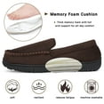 thumbnail image 3 of DSOLE Men's Moccasin Slippers Mens Memory Foam Slippers Slip On House Shoes Indoor Outdoor Anti-slip Sole Brown 12, 3 of 6