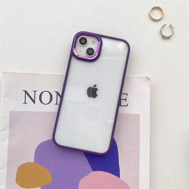 Funda de teléfono con marco de lente de Metal acrílico degradado para iPhone 14 13 12 11 Pro Max, cubierta transparente a prueba de golpes para iPhone 14 Pro Maxfor iPhone 12Pro Max Gao Jinjia LED