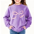thumbnail image 3 of Aofany Baby Girl Sweatshirt Crew Neck Long Sleeve Pullover Tops Toddler Kids Fleece Lined Sweatshirts, 2-13T, 3 of 6