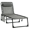 thumbnail image 3 of Outsunny Reclining Chaise Lounge Chair, Portable Sun Lounger, Folding, with Adjustable Backrest and Pillow, for Patio, Garden, Beach, Mixed Gray, 3 of 10