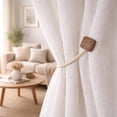 thumbnail image 6 of Evideco Magnetic Curtain Tieback 17 In Natural - Square Wood Accent with Braided Cord Wrap Around Design for Sheer Curtains and Light Panels, 6 of 8