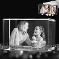 thumbnail image 3 of AISENIN 3D Crystal Photo Customized Personalized Christmas Gifts with Picture,3D Laser Engraved Crystal 3D Picture in Crystal Love Gifts Customized Gifts for Mom Dad Couples, 3 of 5
