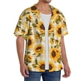 thumbnail image 2 of Kdxio Men's Hawaiian Shirt for Men Short Sleeve Shirt Scottish Plaid Sunflower Summer Casual Holiday Beach Button Down T-Shirts, 2 of 5