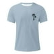 thumbnail image 2 of Camisas de Manga Larga para Hombres Imprimir Casual Cuello Redondo Blusa de Manga Corta, Camisas de Lino para Hombres, 2 of 4
