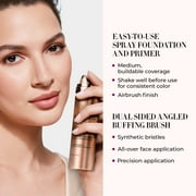 LUMINESS Silk Airbrush Spray Foundation & Primer Kit - Full Coverage Foundation, Anti-Aging Formula Hydrates & Moisturizes with Hyaluronic Acid, Aloe Vera & Hydrolyzed Silk (Shade - Medium)