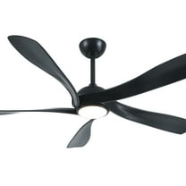 Fergus 56 in. 1-Light Indoor Matte Black Finish Ceiling Fan with Light Kit