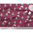 thumbnail image 3 of Soimoi Poly Georgette Fabric Lotus & Frog Kids Print Fabric by Yard 52 Inch Wide, 3 of 3