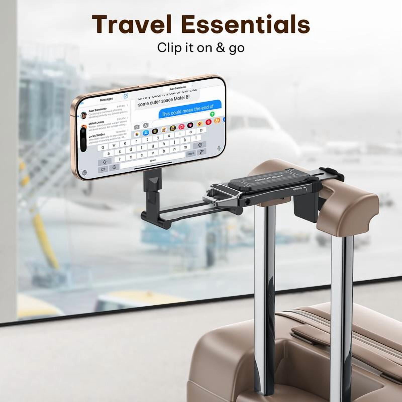 Magnetic Phone Tripod Stand - Foldable Travel Mount with 360 Rotating Shaft Adjustable Ring Grip Selfie Stick Clamping Mount & Hook for Desk Airplane Luggage Outdoor Use Smartphone Cellphone