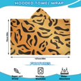 thumbnail image 2 of Orange and Black Of Leopard Print Hooded Bath Towel，50"x30" for Ages 3 To 12 Kids, Quick Dry Lightweight Soft Microfiber Hood Beach Towel Cover Up for Kids, 2 of 7