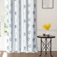 thumbnail image 5 of Lfeey Blackout Curtains for Bedroom Blue Floral Pattern, Room Darkening Drapes for Living Room, 42" W x 72" L, 2 Panels, 5 of 7