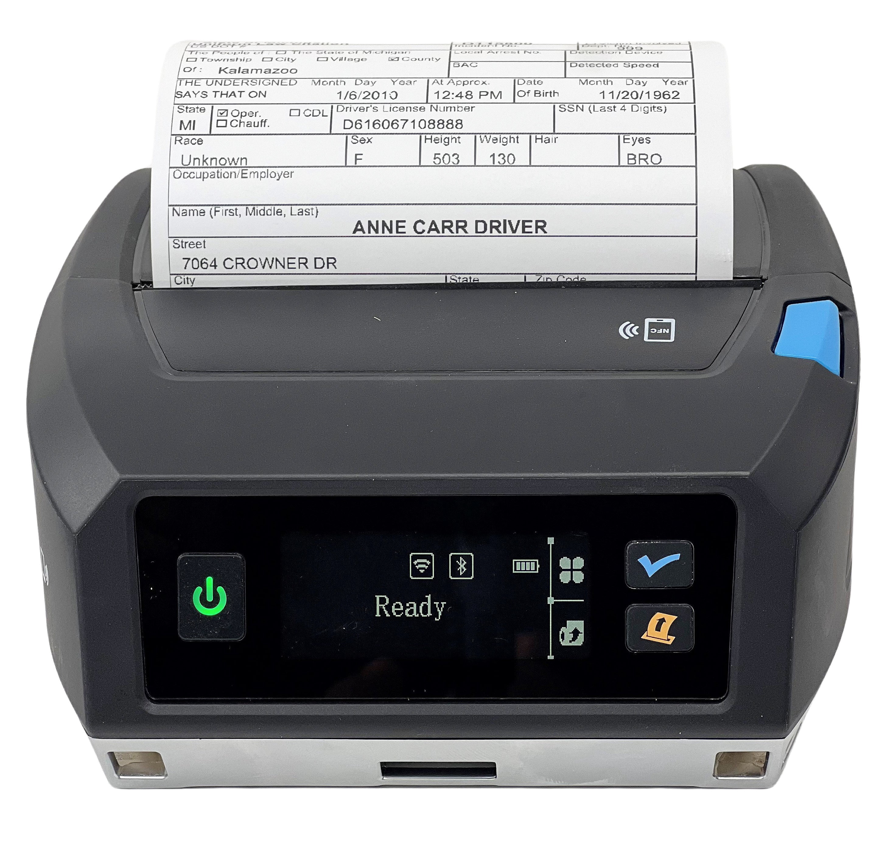 Printek 93944 FP641 Direct Thermal 4" printer with dual radio Bluetooth and WiFi Without Battery